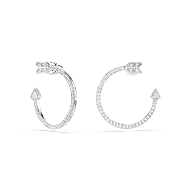 Swarovski Idyllia Hoop Earrings Arrow White Rhodium plated - 5741522