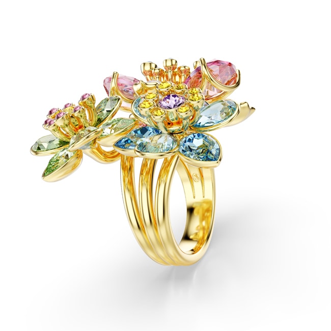 Swarovski Bague Idyllia Fleur Plaqué or - M5721580