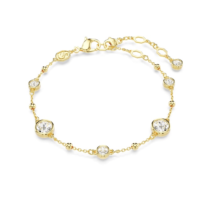 Swarovski Bracelet Imber, Coupe ronde, Blanc, Placage de ton or - 5680094
