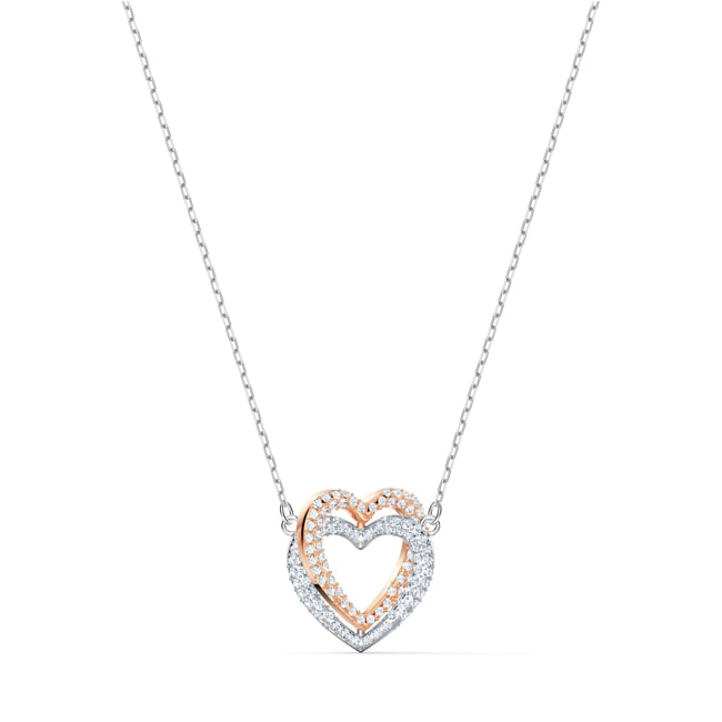 Swarovski Infinity Double Heart necklace, white, Metallmix Swarovski Infinity Double Heart necklace, white, Metallmix - 5518868