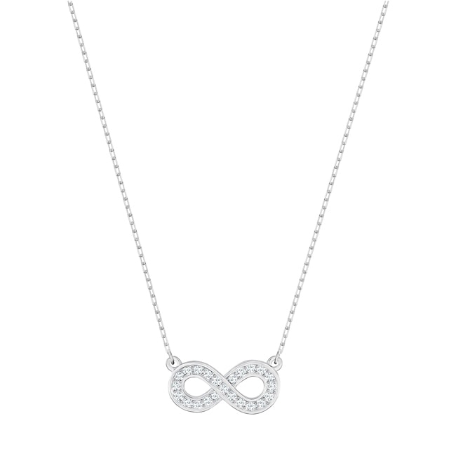 Swarovski Infinity Halskette, weiss, rhodiniert - 5528911