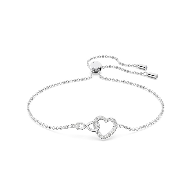 Swarovski Infinity Heart Armband, weiss, rhodiniert - 5524421