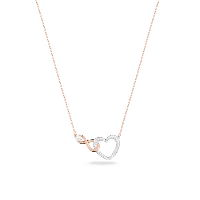 Swarovski Infinity Heart Halskette, weiss, Metallmix - 5518865