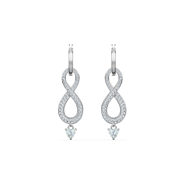 Swarovski Infinity Creoles, white, rhodium plated - 5520578