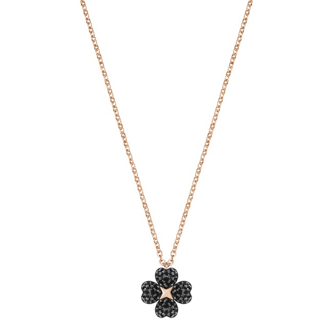 Swarovski Collier Latisha Flower, noir, métal doré rose - 5420246