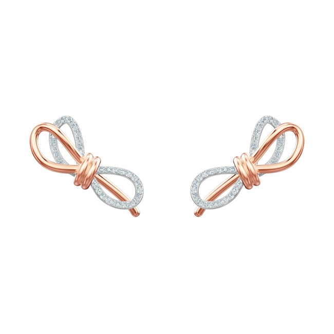 Swarovski Lifelong Bow earring, white, Metallmix - 5447089