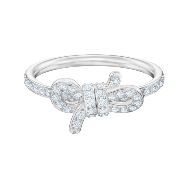 Swarovski Lifelong Bow ring, white, rhodium plated - M5474934