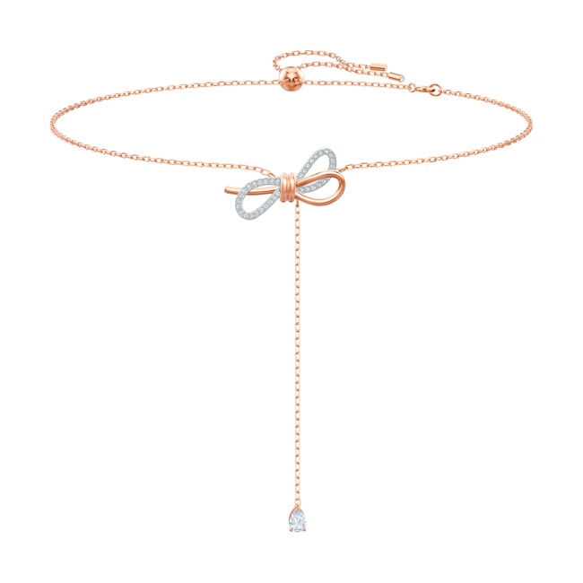 Swarovski Lifelong Bow Y-necklace, white, Metallmix - 5447082