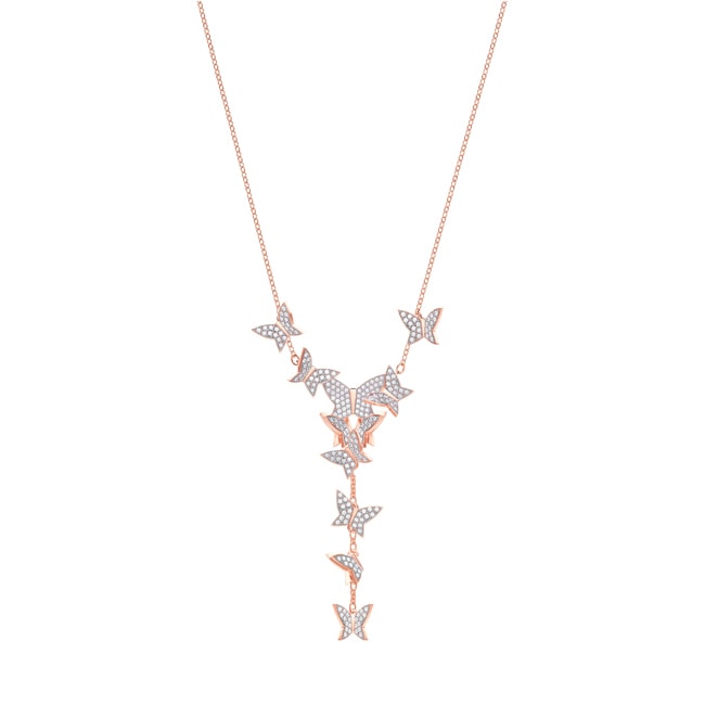 Swarovski Collier en Y Lilia, blanc, métal doré rose - 5480512