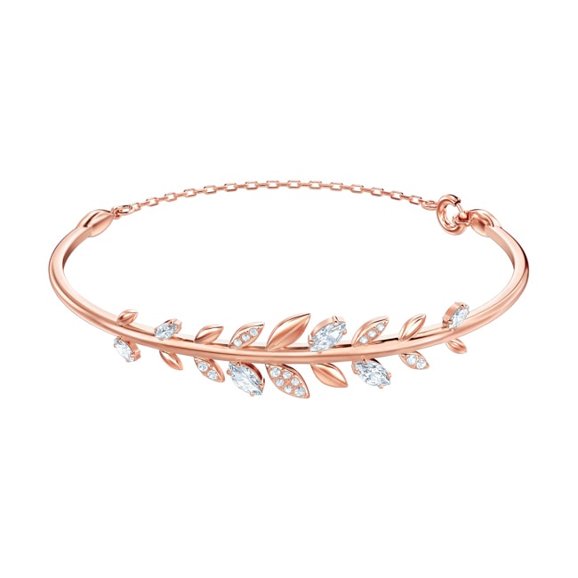 Swarovski Bracelet-jonc Mayfly, blanc, métal doré rose - 5410411