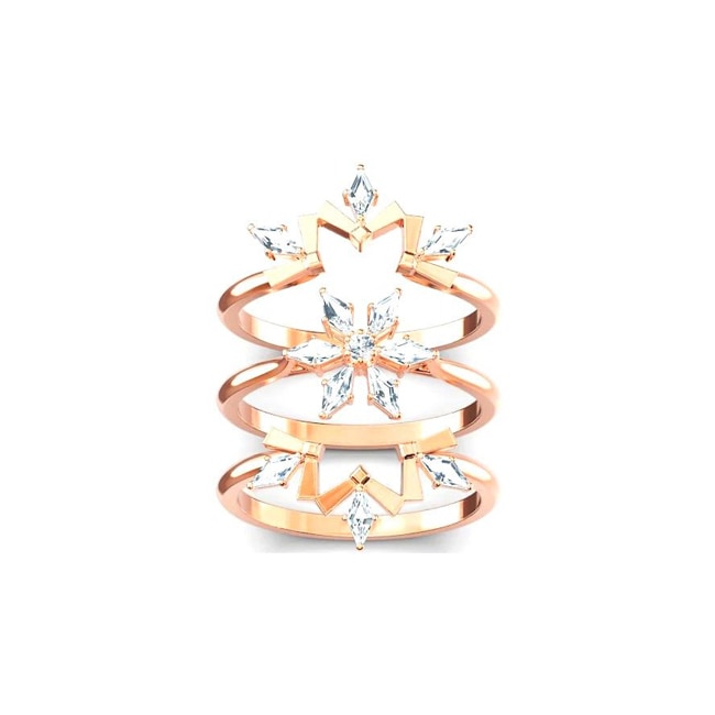 Swarovski Parure de Bagues Magic, blanc, métal doré rose - M5566676