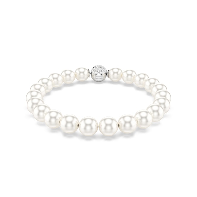 Swarovski Matrix Armband Kristallperlen Weiss rhodiniert - 5747747