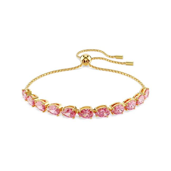 Swarovski Matrix Tennisarmband Tropfenschliff Rosa vergoldet - 5707187