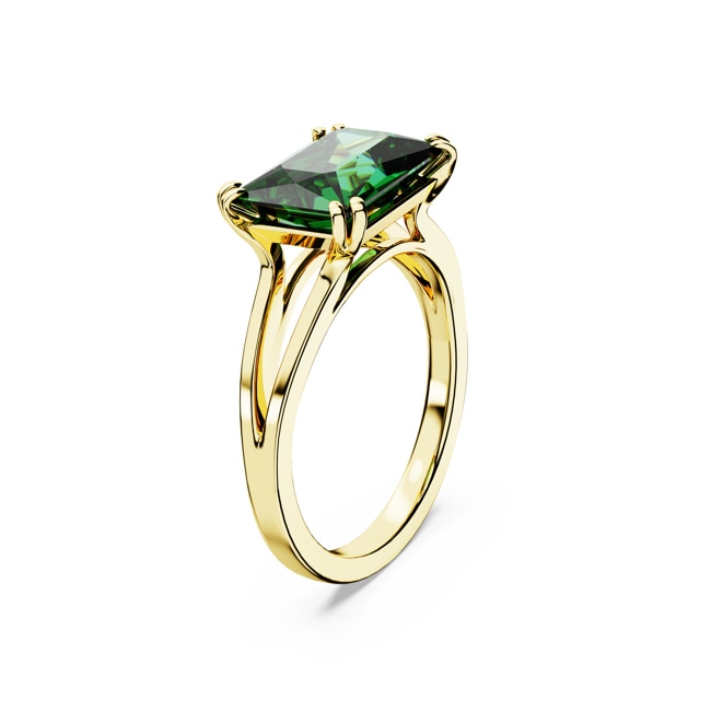 Swarovski Matrix Cocktailring, Rechteckschliff, Grün, Goldlegierungsschicht - M5677144