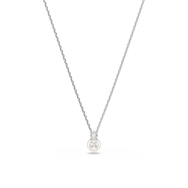 Swarovski Matrix Collier Kristallperle, Rundschliff, Weiss, Rhodiniert - 5693897