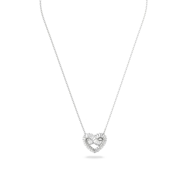 Swarovski Matrix Collier Verschiedene Schliffe, Herz, Weiss, Rhodiniert - 5647924