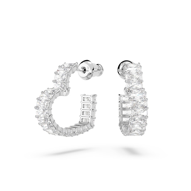 Swarovski Matrix Hoop Earrings Baguette Heart White Rhodium plated Swarovski Matrix Hoop Earrings Baguette Heart White Rhodium plated - 5653170