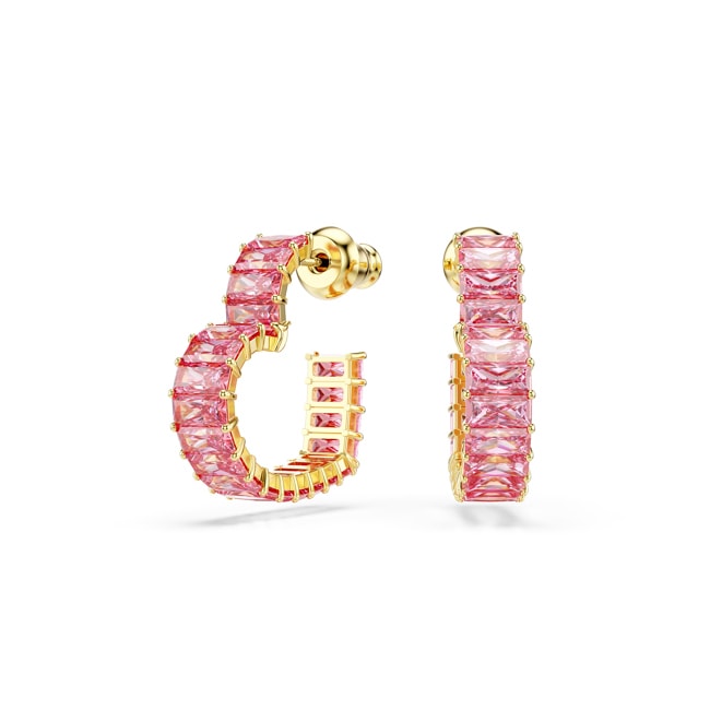 Swarovski Matrix Kreolen Baguette Herz Rosa vergoldet - 5706340
