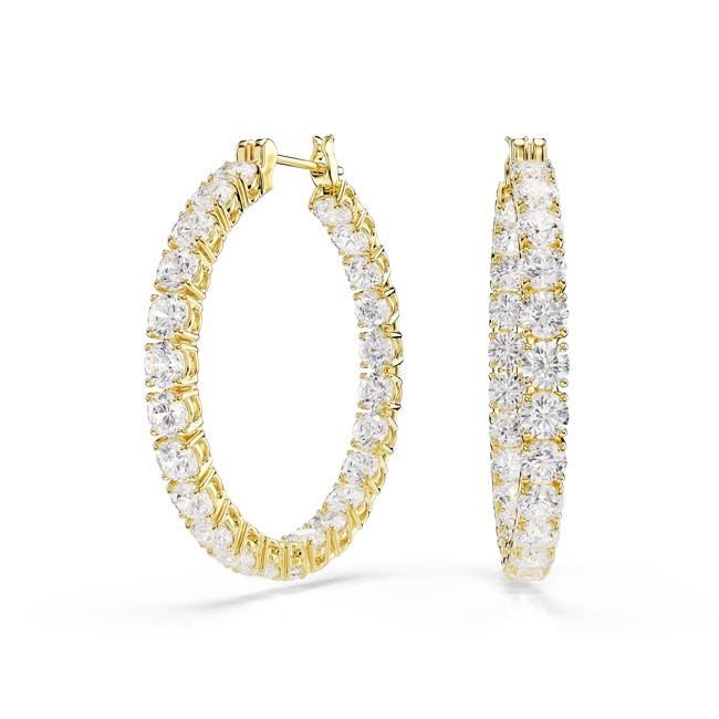 Swarovski Matrix Kreolen Rund Weiss vergoldet - 5750620