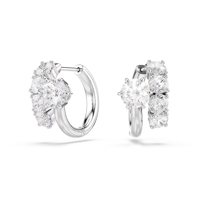 Swarovski Matrix Kreolen Weiss rhodiniert - 5753572