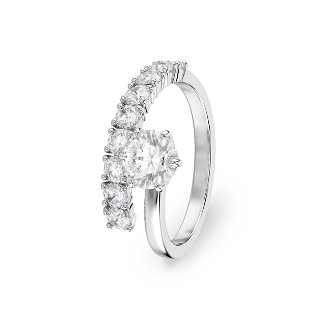 Swarovski Matrix Offener Ring Weiss rhodiniert - M5753573