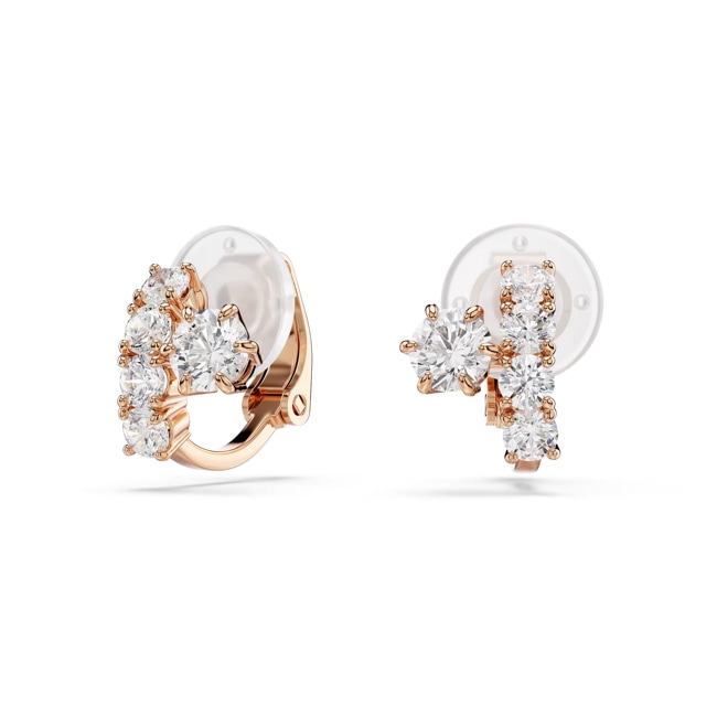 Swarovski Matrix Ohrclips Rund Weiss rosé vergoldet - 5763822