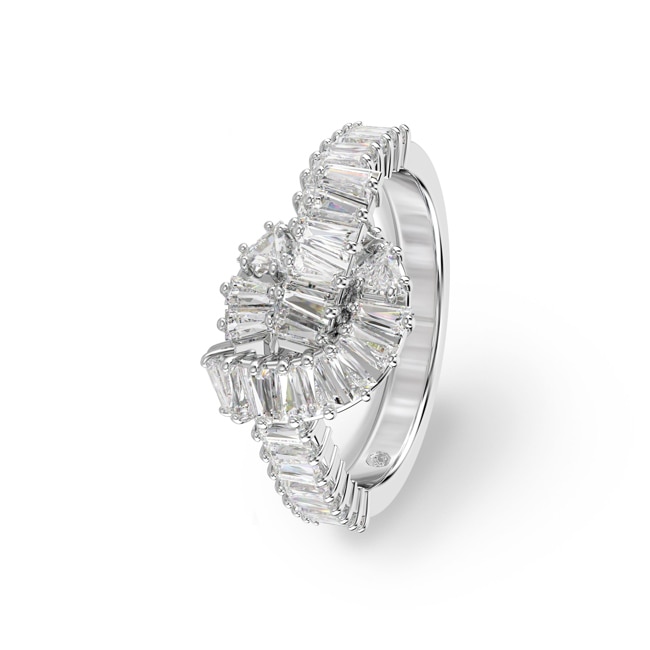 Swarovski Matrix Ring Baguette Knot White Rhodium plated - M5727122