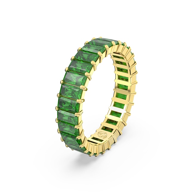 Swarovski Bague Matrix, Taille baguette, Verte, Placage de ton or Swarovski Bague Matrix, Taille baguette, Verte, Placage de ton or - M5648913