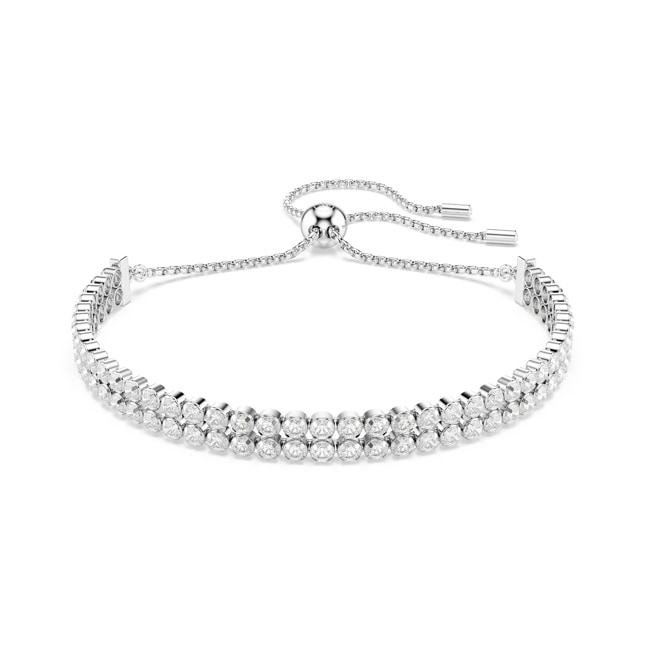 Swarovski Bracelet Tennis Matrix Ronde Blanc rhodié - 5678252