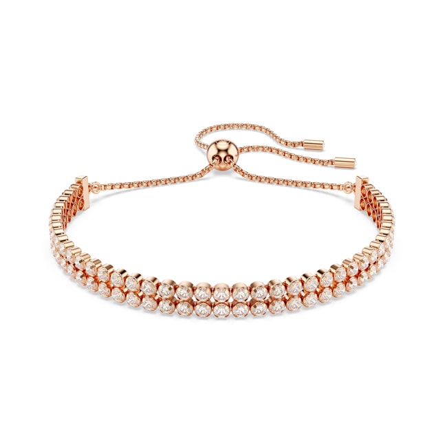 Swarovski Matrix Tennis Armband Rund Weiss rosé vergoldet - 5677823