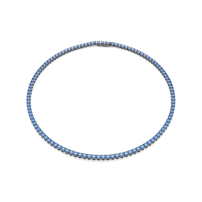 Swarovski Matrix Tennis Halskette Rund Blau rutheniert - M5743451
