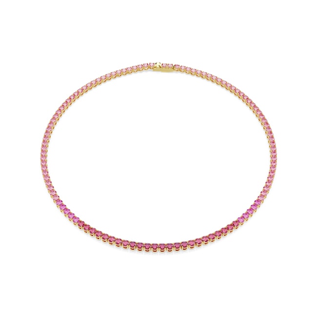 Swarovski Collier Tennis Matrix Ronde Rose Plaqué or - 5751762