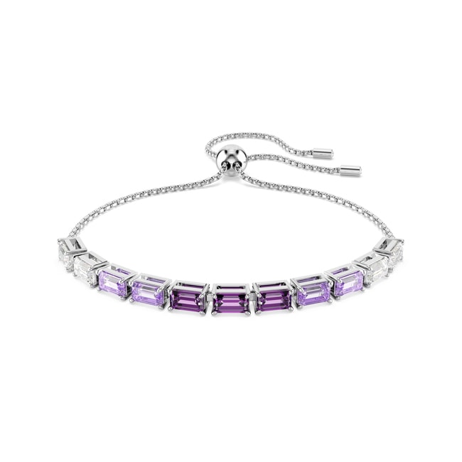 Swarovski Matrix Tennis Bracelet Baguette Purple Rhodium plated - 5707199