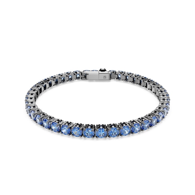 Swarovski Matrix Tennis Bracelet Blue Ruthenium plated - M5743438