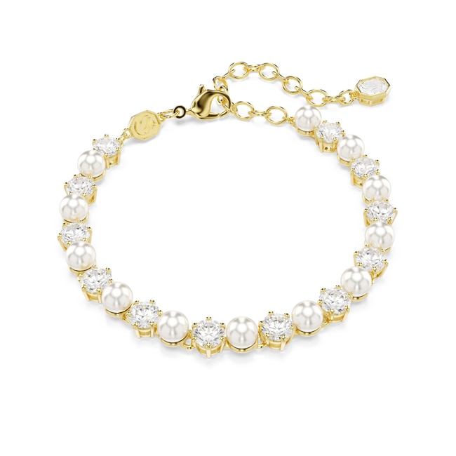 Swarovski Matrix Tennisarmband Kristallperlen vergoldet - 5742026