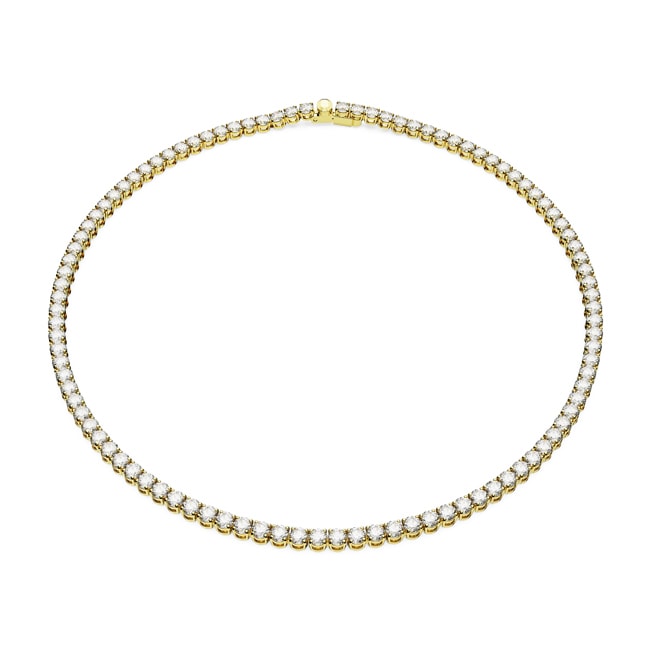 Swarovski Collier Matrix Tennis Coupe ronde, Petit, Blanc, Placage de ton or - 5657667