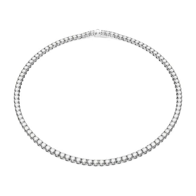 Swarovski Matrix Tennis chain Cylindrical grinding, small, white, rhodium plated - 5681801