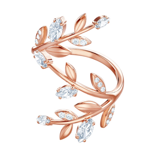 Swarovski Mayfly ring, white, pink gold plated - M5448883
