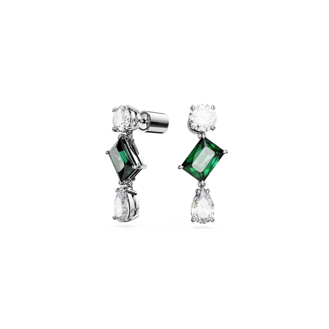 Swarovski Mesmera Pendants d'oreilles, Tailles variées, Vertes, Métal rhodié - 5665878