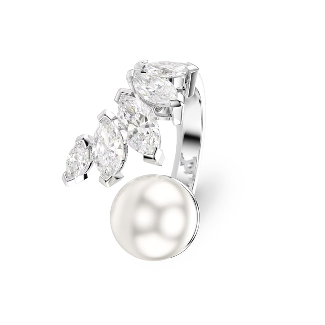 Swarovski Mesmera Offener Ring Kristallperle Weiss rhodiniert - M5748010