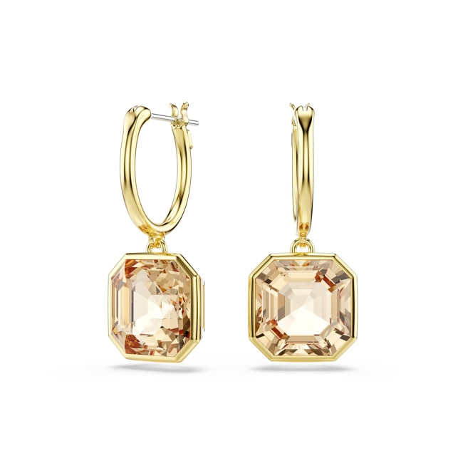 Swarovski Millenia Drop Earrings Square Caramel gold-plated - 5731148