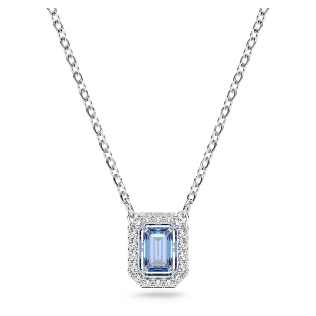Swarovski Millenia necklace Octagon cut, blue, rhodium plated - 5614926 