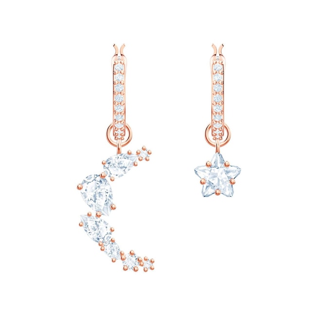 Swarovski Moonsun Kreolen, weiss, rosé vergoldet - 5486354