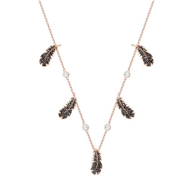 Swarovski Naughty Halsband, schwarz, rosé vergoldet - 5497874