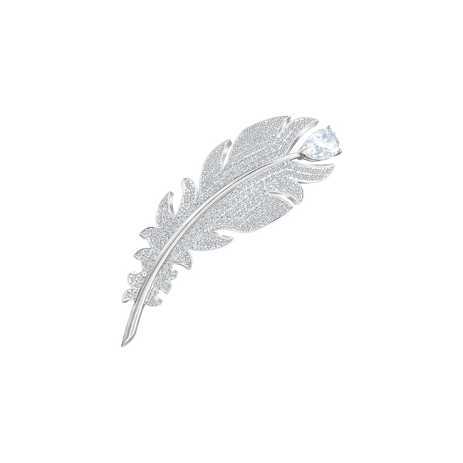 Swarovski Nice Brosche, white, rhodium plated - 5495417