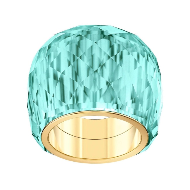 Swarovski Nirvana ring, turquoise, Stainless steel gold plated - M5508716