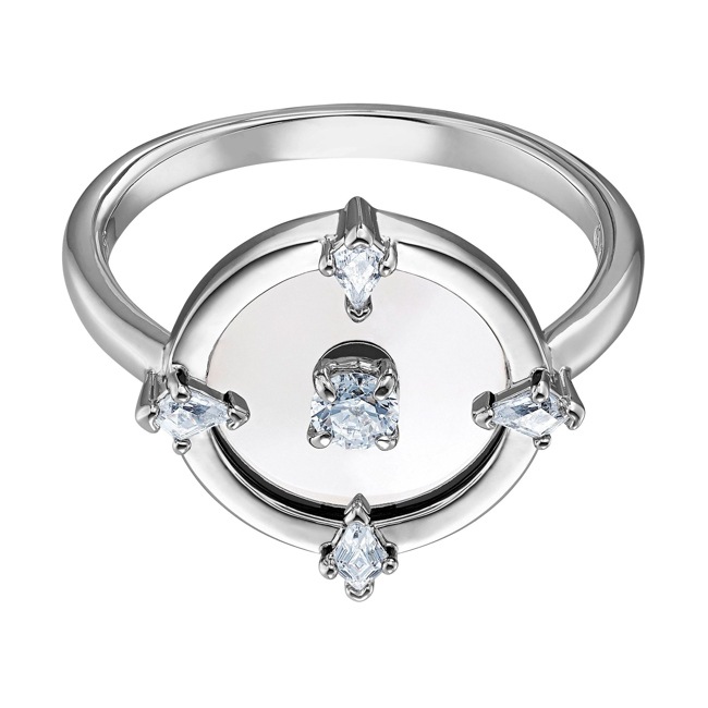 Swarovski North ring, white, rhodium plated - M5515033