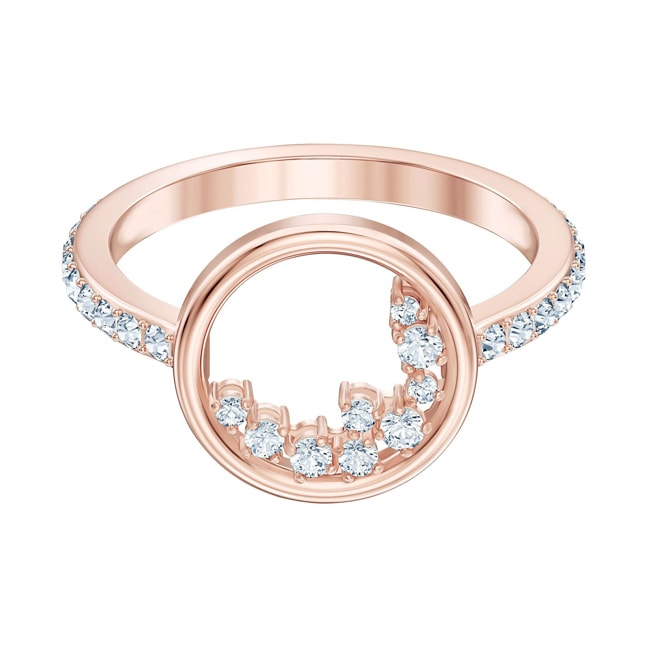 Swarovski North ring, white, pink gold plated - M5509666