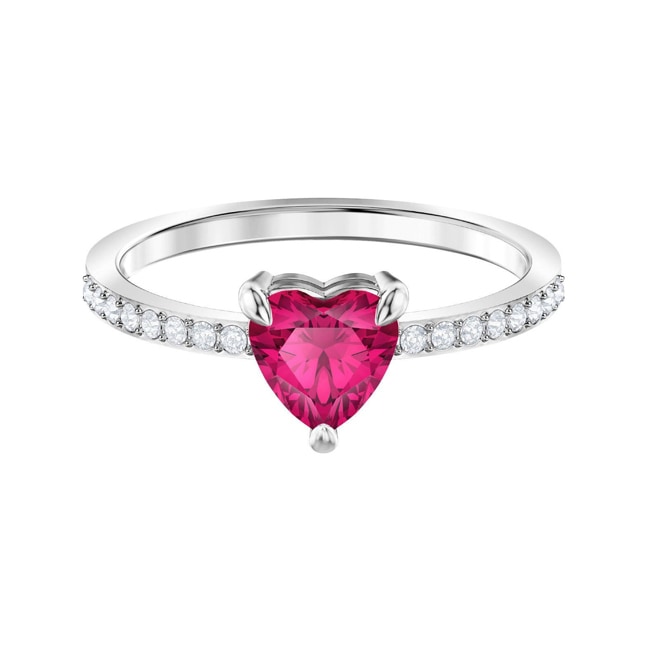 Swarovski One Ring, rot, rhodiniert - M5474942