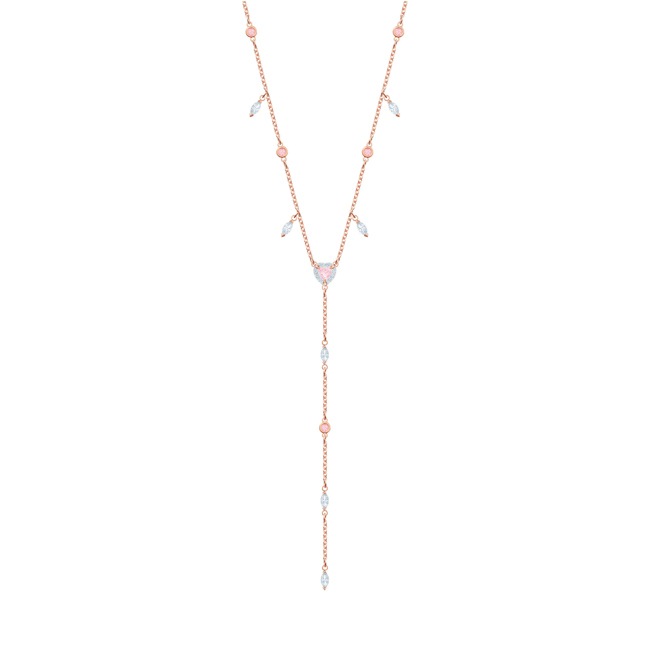 Swarovski One Y-necklace, Multicoloured, pink gold plated - 5439313